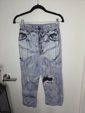 Under Disguise Men's Small Funny Faux Distressed Blue Jean Graphic Pajama Pants